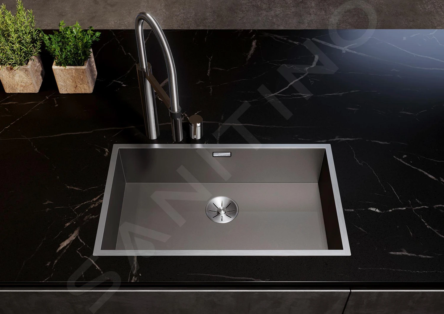 Blanco Zerox 500 - Spoelbak, 540x440 Mm, Rvs Dark Steel 526245 6 Blanco Zerox 500 - Spoelbak, 540x440 Mm, Rvs Dark Steel 526245 - Afbeelding 4