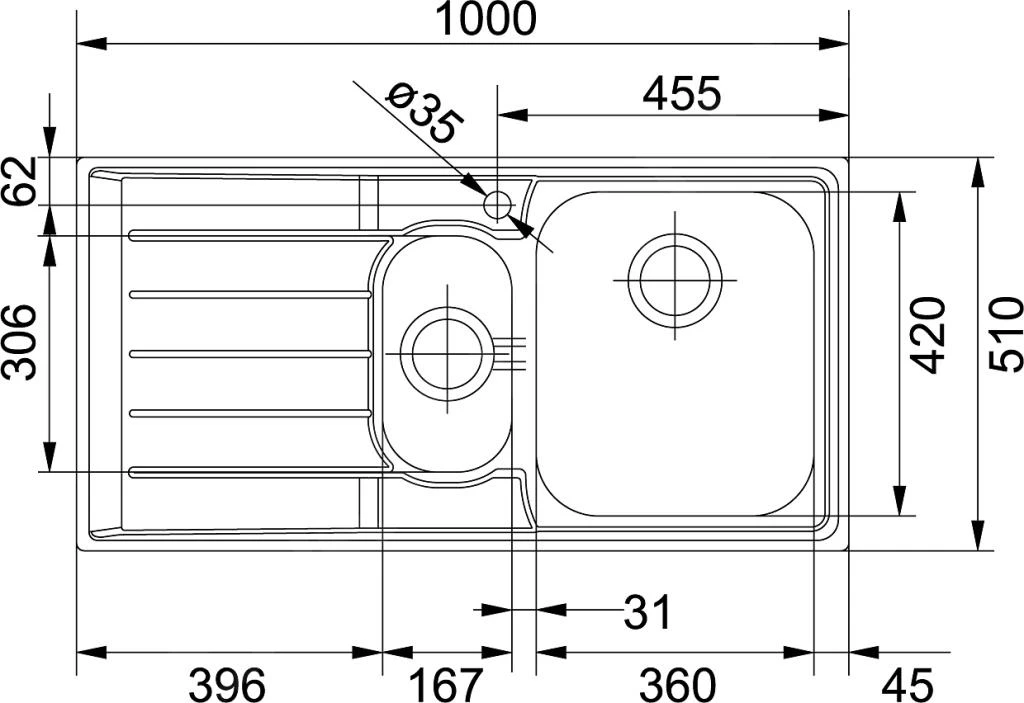 Franke Neptun - RVS Spoelbak NEX 651/2, 1000x510 Mm 101.0120.275 4 Franke Neptun - RVS Spoelbak NEX 651/2, 1000x510 Mm 101.0120.275 - Afbeelding 2