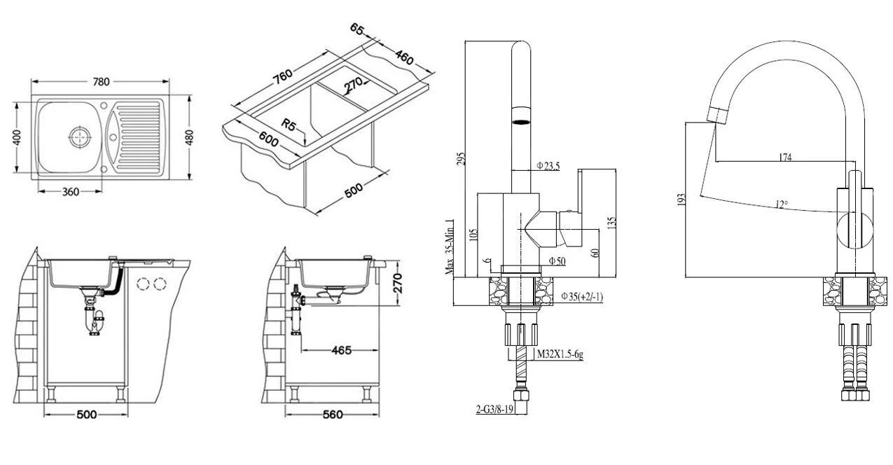 Alveus Sets - Set Spoelbak Record 30 En Keukenkraan Tonia, Beige SETA112 4 Alveus Sets - Set Spoelbak Record 30 En Keukenkraan Tonia, Beige SETA112 - Afbeelding 2