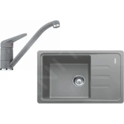 Franke Sets - Keukenset G117, Fragraniet Spoelbak BSG 611-62, Steengrijs + Kraan FC 9541.084, Steengrijs 114.0440.712