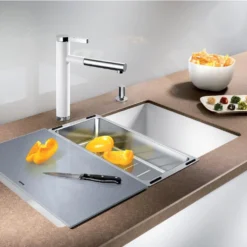 Blanco Accessoires - Snijplank Voor Spoelbak, Silver Glas 227697 -Exporteren Kraan Lux Winkel 49df25e4024624cd812c1634