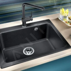 Blanco Naya 6 - Silgranit Spoelbak, 615x510 Mm, Zwart 525941 -Exporteren Kraan Lux Winkel 4b35cc022624bc44f0fefe42