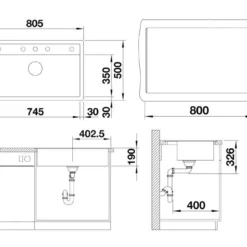 Blanco Dalago 8 - Silgranit Spoelbak, 805x500 Mm, Met Afvoerbediening, Zacht Wit 527066 -Exporteren Kraan Lux Winkel 4b644d9dc6fae7b5bc73d429
