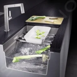 Blanco Etagon 500 - Silgranit Spoelbak, 530x460 Mm, Met Verschuifbare Rails, Zwart 525887 -Exporteren Kraan Lux Winkel 4cf137b6e355d1085131dc1e