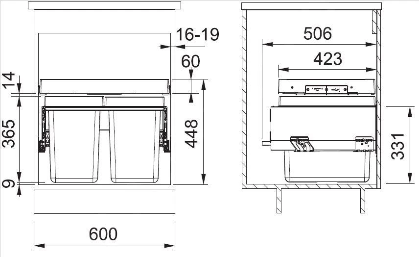 Franke Sorters - Inbouw Prullenbak FX 60 26-11-11 121.0557.763 4 Franke Sorters - Inbouw Prullenbak FX 60 26-11-11 121.0557.763 - Afbeelding 2