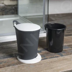 Aqualine Accessoires - Afvalbak Pedal 6 L, Antraciet/wit TRN-079-04 -Exporteren Kraan Lux Winkel 55b913dd96014ebe06f885b1