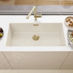 Blanco Accessoires - Afvoerset C-overflow, Voor Enkele Spoelbak, Goud 203476 -Exporteren Kraan Lux Winkel 55bd20c0a5ff3a308c481840