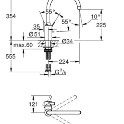 Grohe Eurosmart Cosmopolitan - Keukenkraan, Chroom 32843002 11 Grohe Eurosmart Cosmopolitan - Keukenkraan, Chroom 32843002 -Exporteren Kraan Lux Winkel 55caddcd88ed74d75aad8fc6