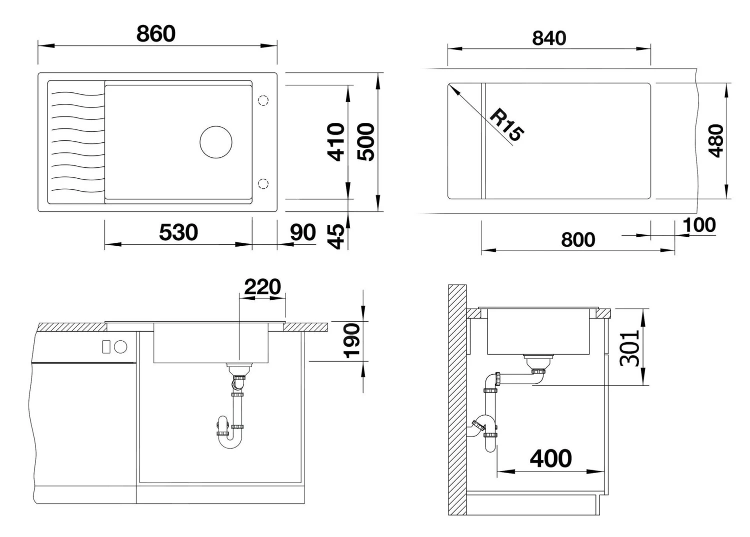 Blanco Elon XL 8 - Silgranit Spoelbak, 860x500 Mm, Met Accessoires, Tartufo 524877 4 Blanco Elon XL 8 - Silgranit Spoelbak, 860x500 Mm, Met Accessoires, Tartufo 524877 - Afbeelding 2