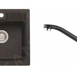 Alveus Sets - Set Spoelbak Niagara 20 En Keukenkraan Nina, Carbon SETA092