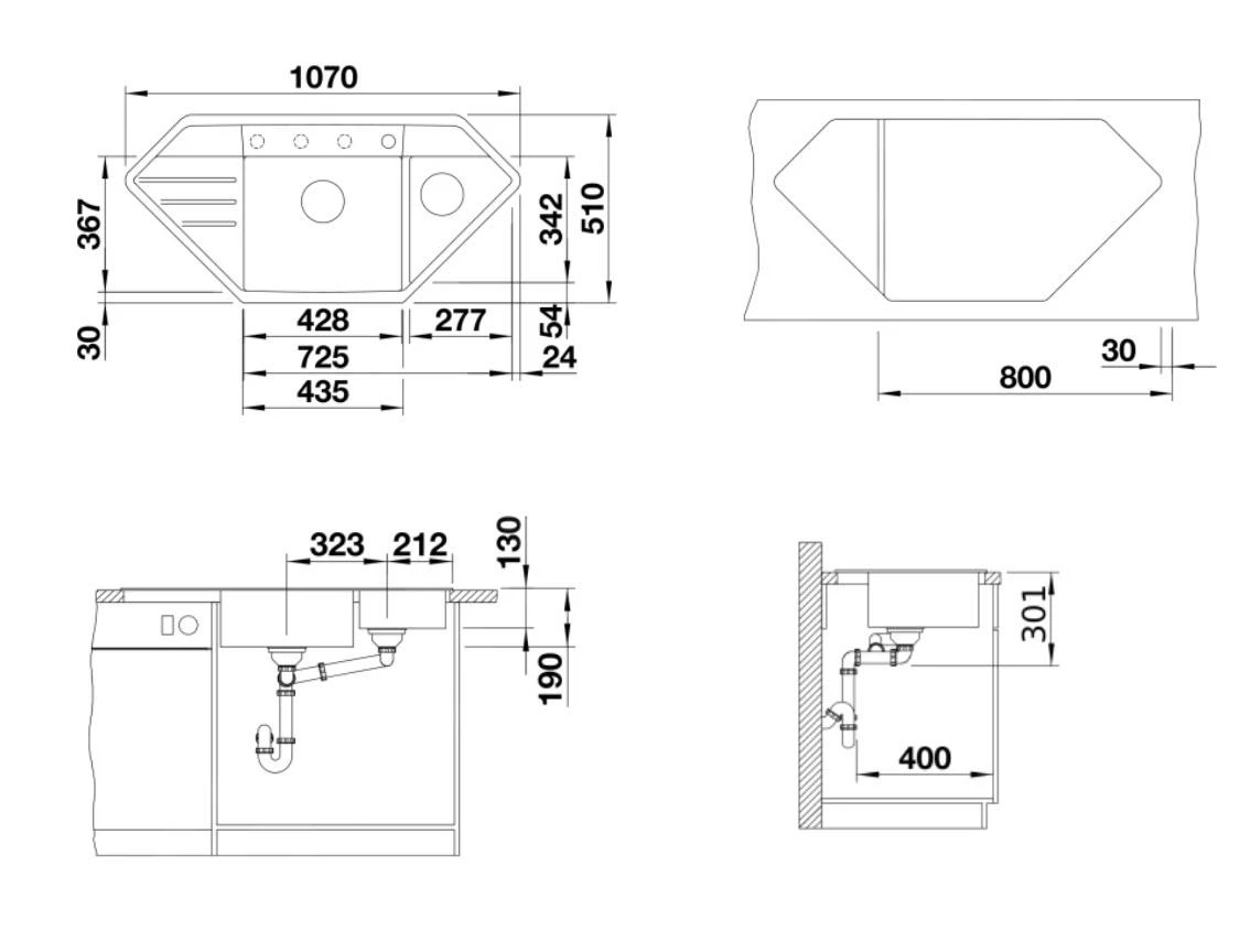 Blanco Lexa 9 - Silgranit Spoelbak, 1070x510 Mm, InFino, Tartufo 524997 4 Blanco Lexa 9 - Silgranit Spoelbak, 1070x510 Mm, InFino, Tartufo 524997 - Afbeelding 2
