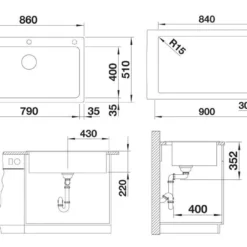 Blanco Naya XL 9 - Silgranit Spoelbak, 860x510 Mm, Grijs 527316 -Exporteren Kraan Lux Winkel 58cb64465c7d4a5f55ae6baa