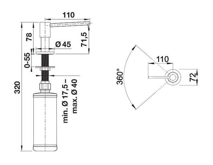 Blanco Accessoires - Afwasmiddeldispenser Piona, Chroom 517667 4 Blanco Accessoires - Afwasmiddeldispenser Piona, Chroom 517667 - Afbeelding 2
