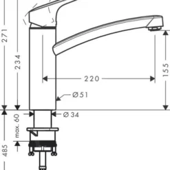 Hansgrohe M31 - Logis Keukenkraan, EcoSmart, Chroom 71860000 -Exporteren Kraan Lux Winkel 5b61e81f3d353f5a89d4bcfa