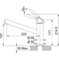 Franke Orbit - Keukenkraan FC 3054.071, Chroom/onyx 115.0623.056 -Exporteren Kraan Lux Winkel 5c1eab3580949e4a99f569be 1