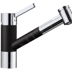 Blanco Tivo S - Keukenraan Met Uittrekbare Sproeikop, Zwart/chroom 526279