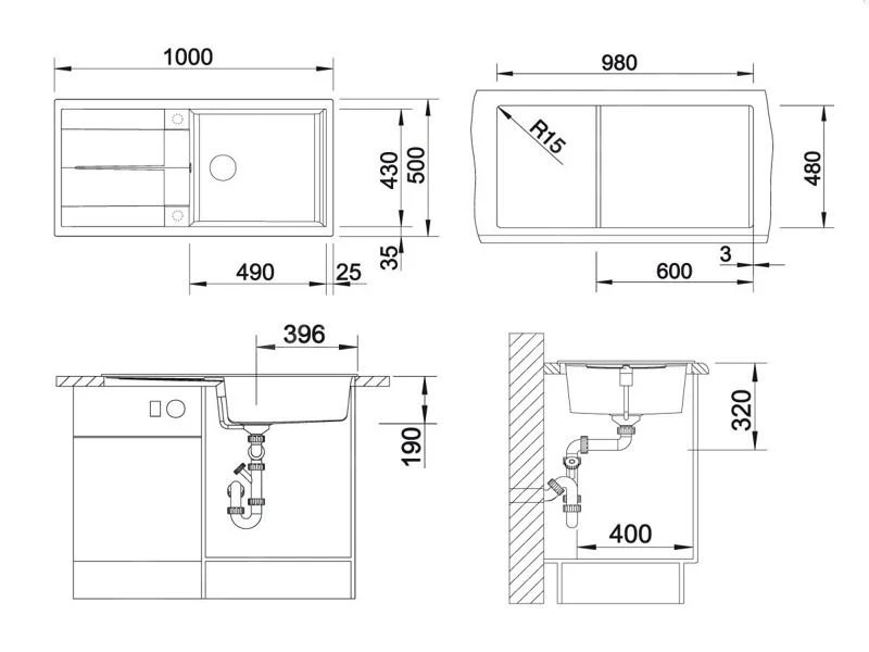 Blanco Metra XL 6 - Silgranit Spoelbak, 1000x500 Mm, Wit 515136 4 Blanco Metra XL 6 - Silgranit Spoelbak, 1000x500 Mm, Wit 515136 - Afbeelding 2