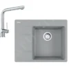 Franke Sets - Set G220, Fragraniet Spoelbak CNG 611-62 TL/7 En Keukenkraan Samoa, Grijze Steen/chroom 114.0650.748