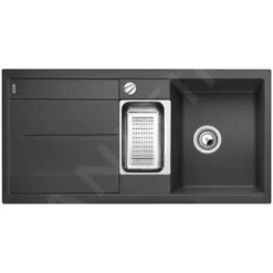 Blanco Metra 6 - Silgranit Spoelbak, 1000x500 Mm, Met Draaiknopbediening, Rock Grey 518877
