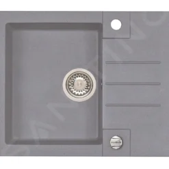 Alveus Rock - Granieten Spoelbak 595x475 Mm, Met Draaiknopbediening, Steel 1107847