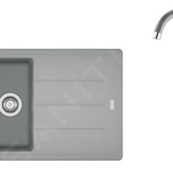 Franke Sets - Set G173, Fragraniet Spoelbak BFG 611-78 En Keukenkraan FP 9000.084, Steengrijs/steengrijs 114.0619.589