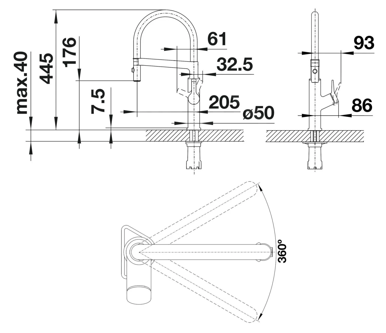 Blanco Solenta S - Wastafelkraan Met Flexibele Arm En Sproeikop, Rvs 522405 4 Blanco Solenta S - Wastafelkraan Met Flexibele Arm En Sproeikop, Rvs 522405 - Afbeelding 2