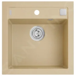 Alveus Formic - Granieten Spoelbak 520x510 Mm, Met Draaiknopbediening, Beige 1107889