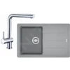 Franke Sets - Spoelbakset G97, BFG 611-78 Graniet Spoelbak, Steengrijs + Keukenkraan SAMOA, Chroom 114.0439.156 -Exporteren Kraan Lux Winkel 695da2e844a88e2e999dd4f7