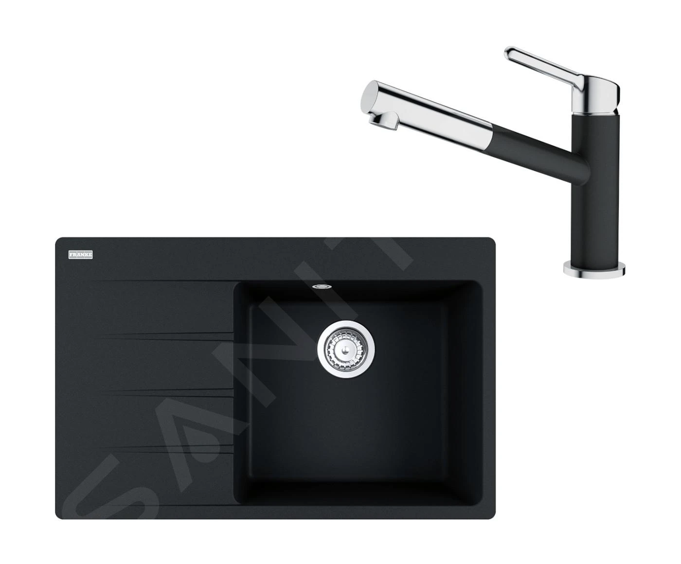 Franke Sets - Set G227, Fragraniet Spoelbak CNG 611-78 TL/7 En Keukenkraan FC 3055.071, Onyx/chroom 114.0650.830 3 Franke Sets - Set G227, Fragraniet Spoelbak CNG 611-78 TL/7 En Keukenkraan FC 3055.071, Onyx/chroom 114.0650.830