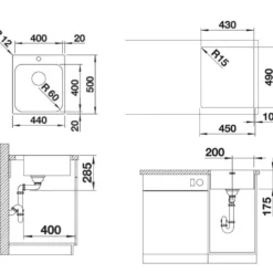 Blanco Supra 400 - Spoelbak, 440x500 Mm, Geborsteld Rvs 526352 -Exporteren Kraan Lux Winkel 6c5f4b1bb0a557ef0ffa7399