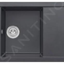 Alveus Formic - Granieten Spoelbak 760x500 Mm, Met Draaiknopbediening, Carbon 1108032