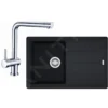 Franke Sets - Spoelbakset G97, BFG 611-78 Graniet Spoelbak, Onyx + Keukenkraan SAMOA, Chroom 114.0439.152 -Exporteren Kraan Lux Winkel 6f5fb0f61e9af94b5f5f6b2e