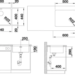 Blanco Andano 500 - Spoelbak, 540x440 Mm, Rvs 522967 -Exporteren Kraan Lux Winkel 70f6233e5c2c4302932f16a2