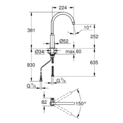 Grohe Blue Pure - 1-gats Mono Keukenkraan Met Filterfunctie, Chroom 31724000 7 Grohe Blue Pure - 1-gats Mono Keukenkraan Met Filterfunctie, Chroom 31724000 -Exporteren Kraan Lux Winkel 7304bcdd7b6a6a55a65306f5