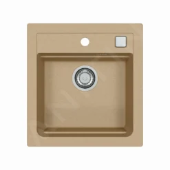 Alveus Atrox - Granieten Spoelbak 470x500 Mm, Met Draaiknopbediening, Beige 1131988