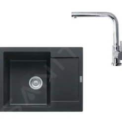 Franke Sets - Set G8, Fragraniet Spoelbak MRG 611-62 En Keukenkraan FN 0147.031, Mat Zwart/chroom 114.0650.569