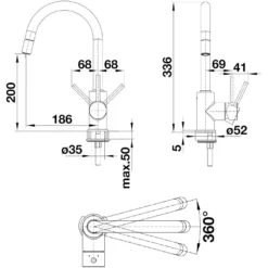 Blanco Mida S - Keukenkraan Met Uittrekbare Sproeikop, Mat Zwart 526653 -Exporteren Kraan Lux Winkel 76a35cc50589303209dc2060