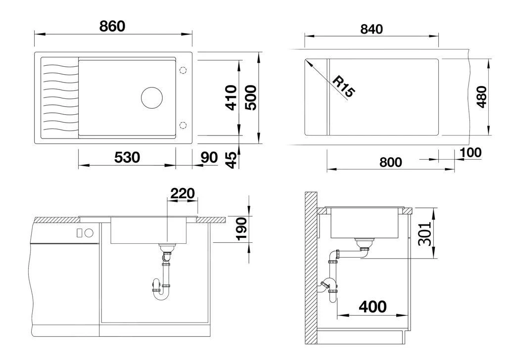Blanco Elon XL 8 - Silgranit Spoelbak, 860x500 Mm, Met Toebehoren, InFino, Grijs 527255 4 Blanco Elon XL 8 - Silgranit Spoelbak, 860x500 Mm, Met Toebehoren, InFino, Grijs 527255 - Afbeelding 2