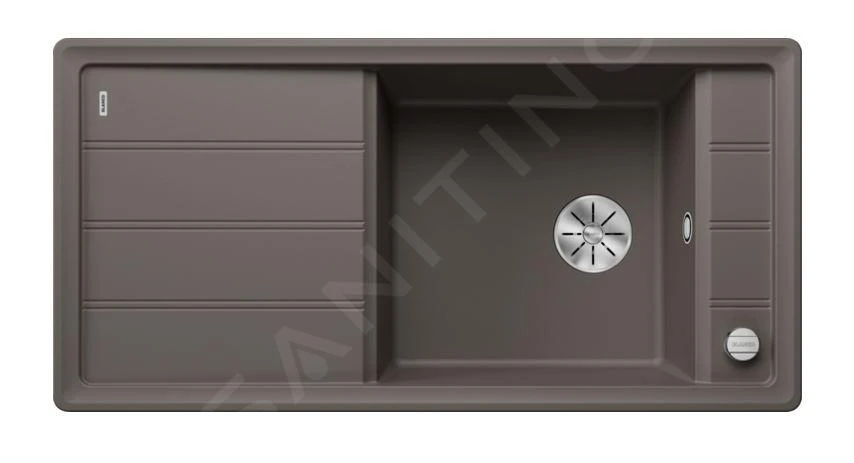 Blanco Faron XL 6 - Silgranit Spoelbak, 1000x500 Mm, Met Afvoerbediening, InFino, Grijs 527264 3 Blanco Faron XL 6 - Silgranit Spoelbak, 1000x500 Mm, Met Afvoerbediening, InFino, Grijs 527264