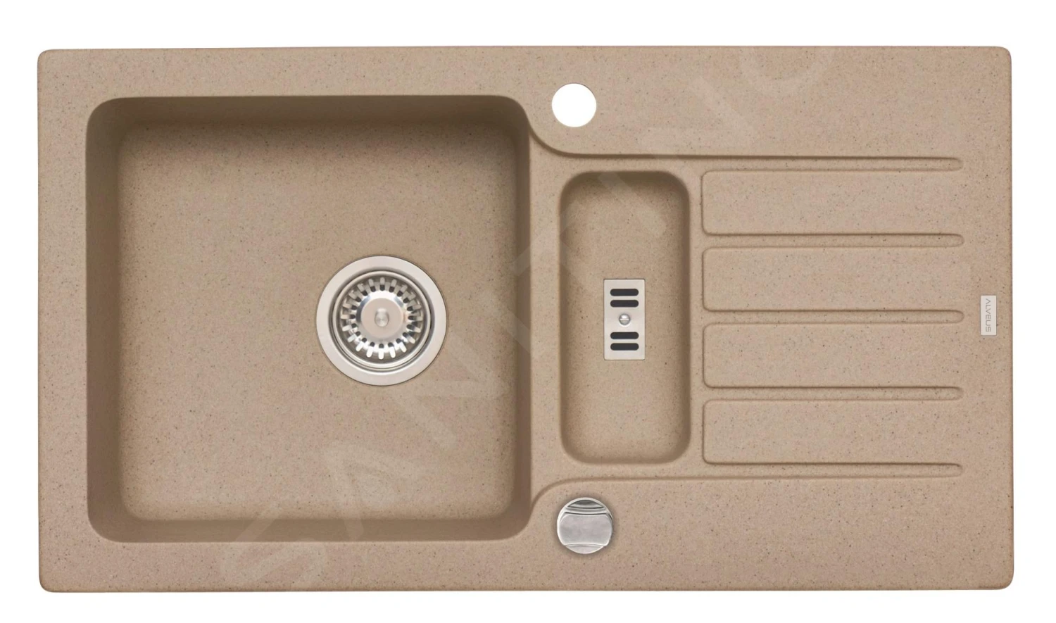 Alveus Niagara - Granieten Spoelbak 780x435 Mm, Met Draaiknopbediening, Beige 1089486 3 Alveus Niagara - Granieten Spoelbak 780x435 Mm, Met Draaiknopbediening, Beige 1089486