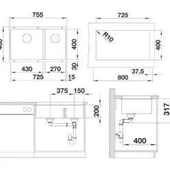 Blanco Subline 430/270 - Silgranit Spoelbak, 755x460 Mm, Spoelbak Links, InFino, Zacht Wit 527167 6 Blanco Subline 430/270 - Silgranit Spoelbak, 755x460 Mm, Spoelbak Links, InFino, Zacht Wit 527167 -Exporteren Kraan Lux Winkel 796bc7b098ee12ae87a25918