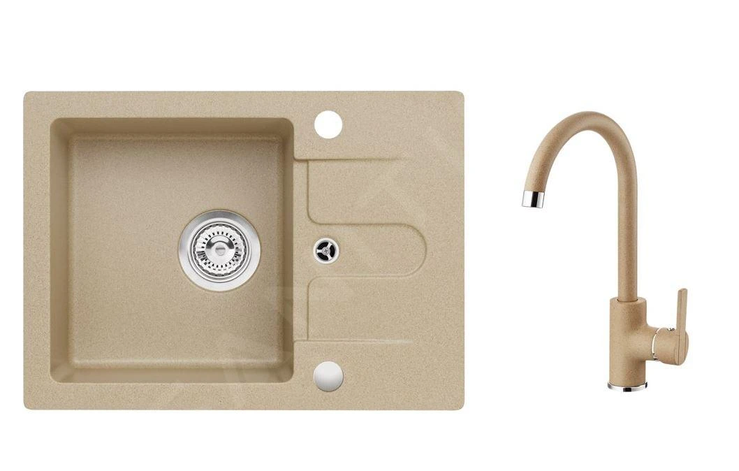 Alveus Sets - Set Granieten Spoelbak Cortina 10 En Keukenkraan Tonia, Beige SETA21009 3 Alveus Sets - Set Granieten Spoelbak Cortina 10 En Keukenkraan Tonia, Beige SETA21009