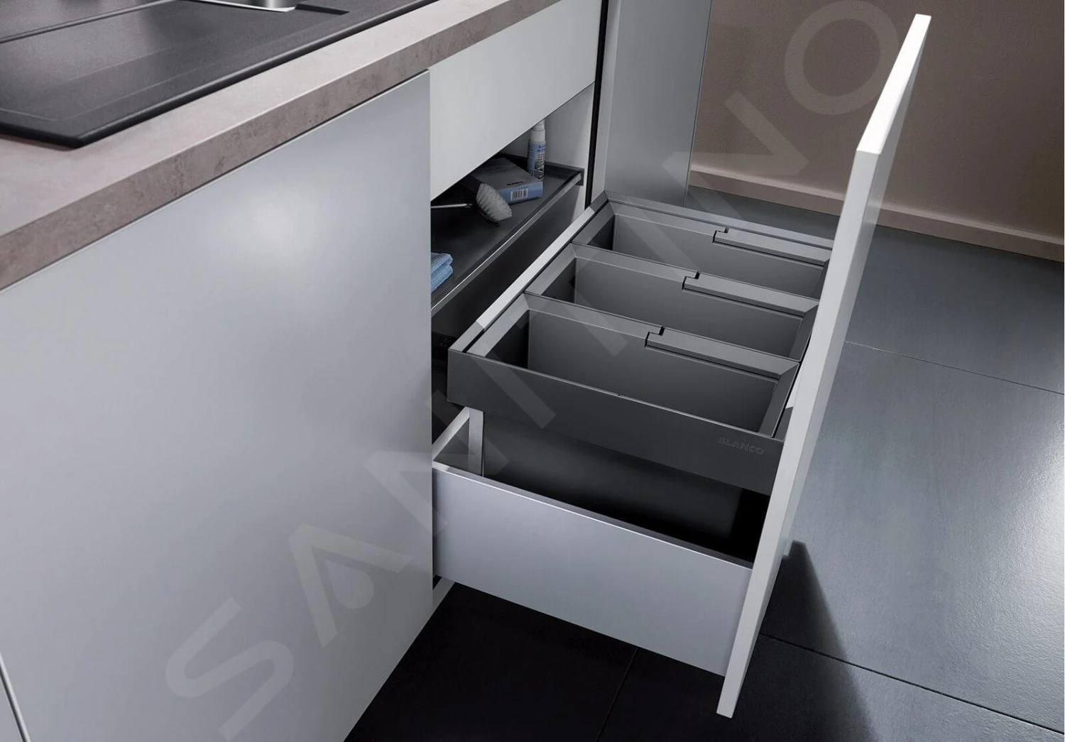 Blanco Flexon II - Afvalsorteersysteem, Met Scheidingswand, Inhoud 45 L 521472 5 Blanco Flexon II - Afvalsorteersysteem, Met Scheidingswand, Inhoud 45 L 521472 - Afbeelding 3