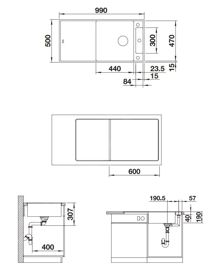 Blanco Axia III XL 6 - Silgranit Spoelbak, 990x500 Mm, Met Accessoires, InFino, Aluminium 523528 4 Blanco Axia III XL 6 - Silgranit Spoelbak, 990x500 Mm, Met Accessoires, InFino, Aluminium 523528 - Afbeelding 2