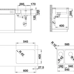 Blanco Solis 340/180 - Spoelbak, 585x440 Mm, Geborsteld Rvs 526128 -Exporteren Kraan Lux Winkel 825586bafafce7b23fe78d06
