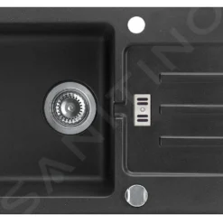 Alveus Victoria - Granieten Spoelbak 770x430 Mm, Met Draaiknopbediening, Carbon 1133455