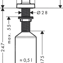 Hansgrohe Toebehoren - Afwasmiddel Dispenser A71, 500 Ml, Mat Zwart 40468670 5 Hansgrohe Toebehoren - Afwasmiddel Dispenser A71, 500 Ml, Mat Zwart 40468670 -Exporteren Kraan Lux Winkel 8546f42ab91e949a5342bf34