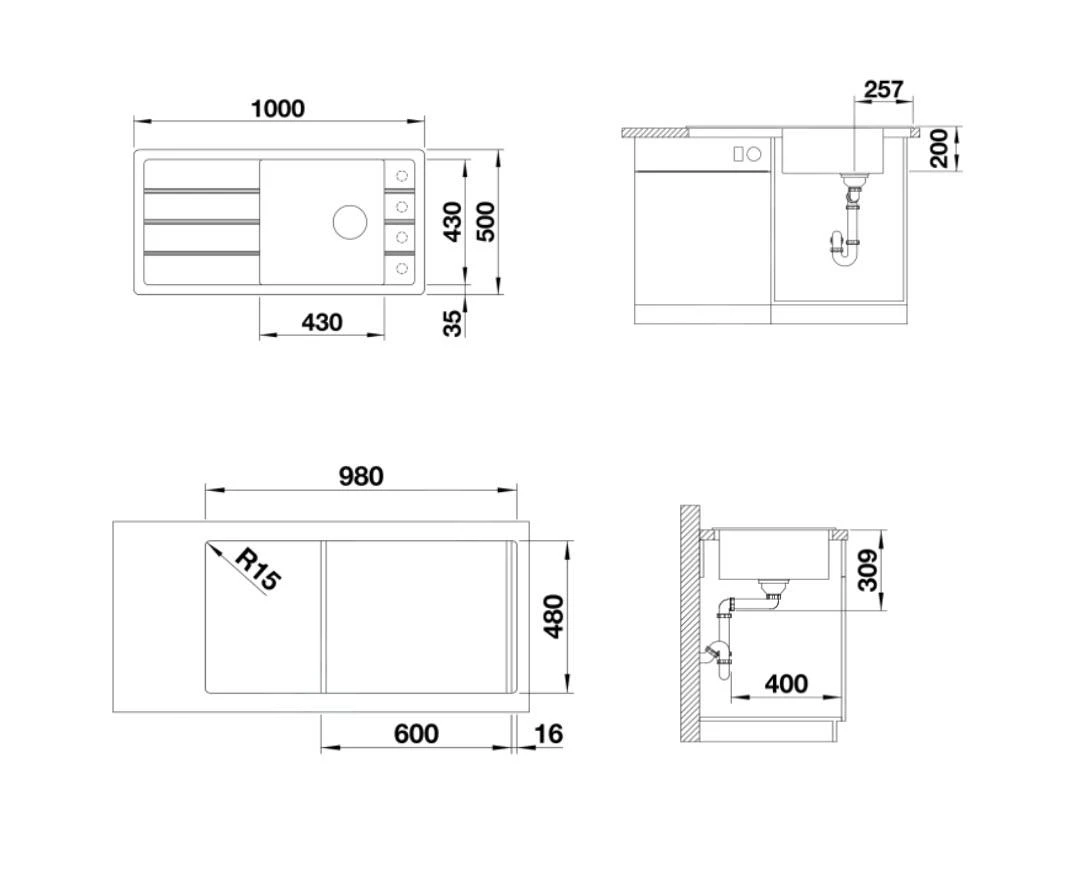 Blanco Faron XL 6 - Silgranit Spoelbak, 1000x500 Mm, Tartufo 524810 4 Blanco Faron XL 6 - Silgranit Spoelbak, 1000x500 Mm, Tartufo 524810 - Afbeelding 2