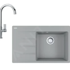 Franke Sets - Set G226, Fragraniet Spoelbak CNG 611-78 TL/7 En Keukenkraan FP 0408.031, Grijze Steen/chroom 114.0650.822