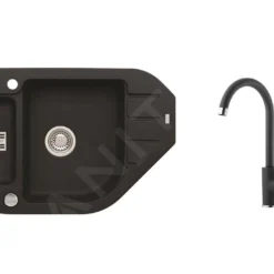 Alveus Sets - Set Spoelbak Niagara 60 En Keukenkraan Tonia, Carbon SETA166